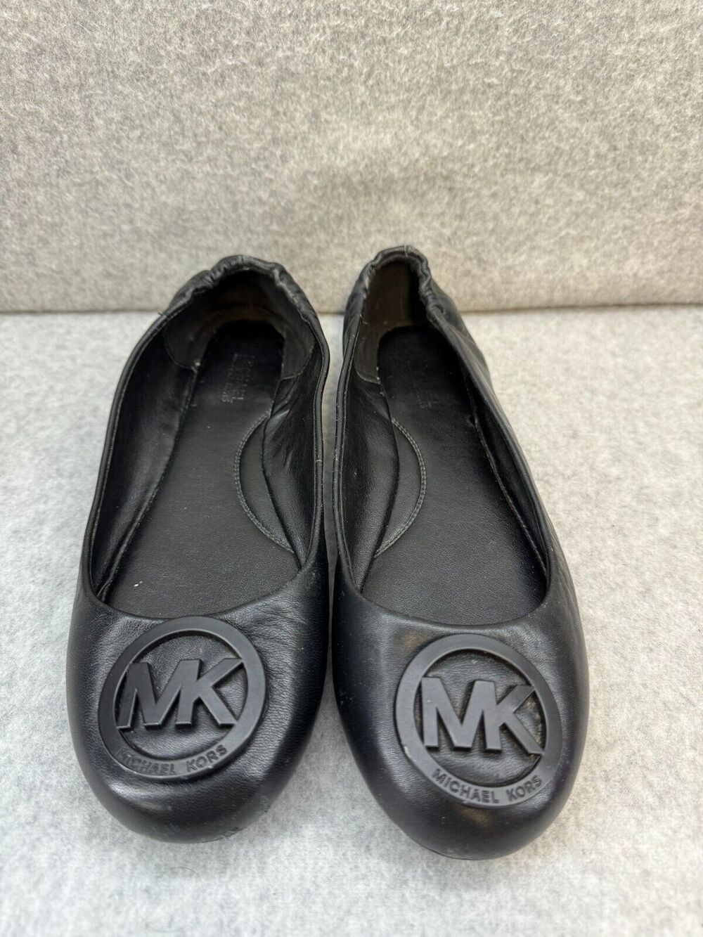 Michael Kors Lindsay Ballet All Black Leather Flats Blackout US 7.5 - EU 37